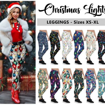 Christmas Lights Leggings #3 - Santa Festive Holiday Fashion Leggings Gift